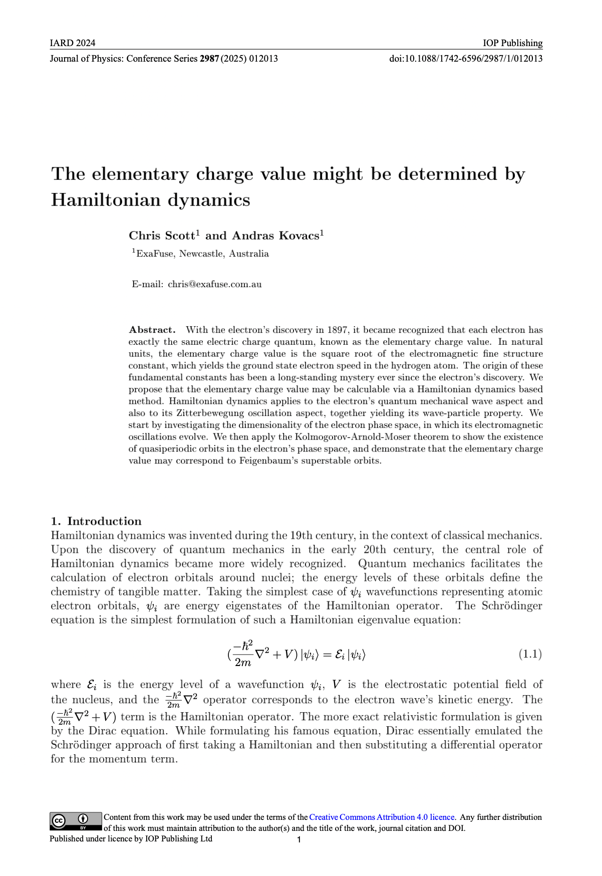 The elementary charge value might be determined by Hamiltonian dynamics thumbnail